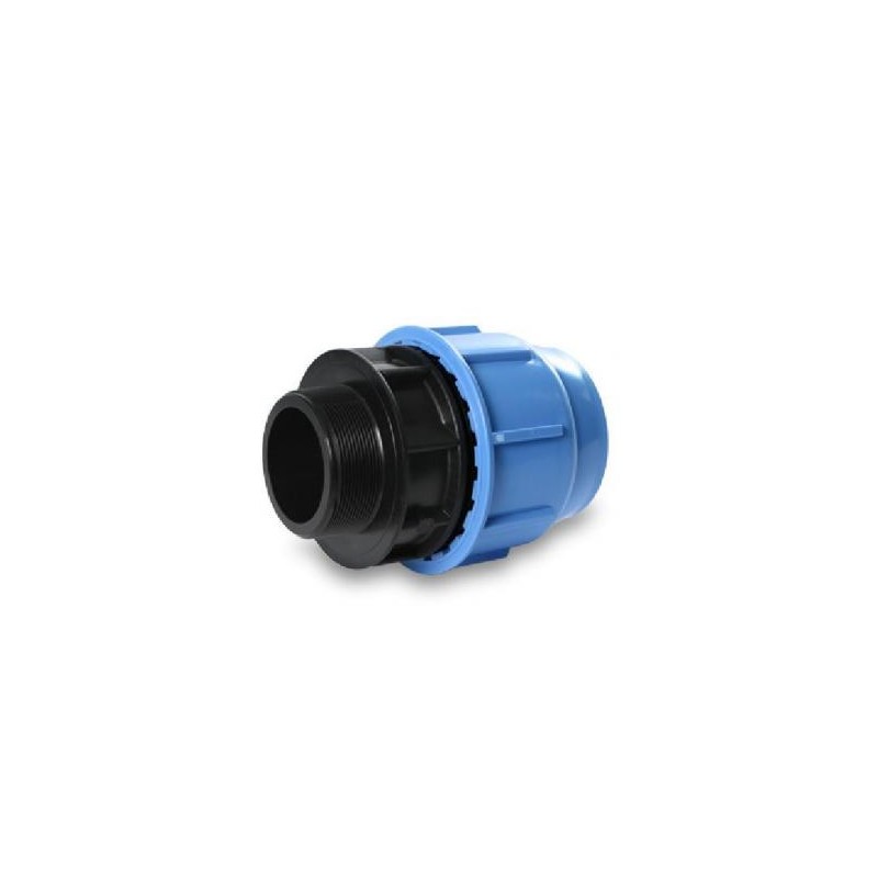 RACCORDO MASCHIO A COMPRESSIONE D.20 MM X 1/2″ POLLICE TUBI POLITILENE GIUNTO