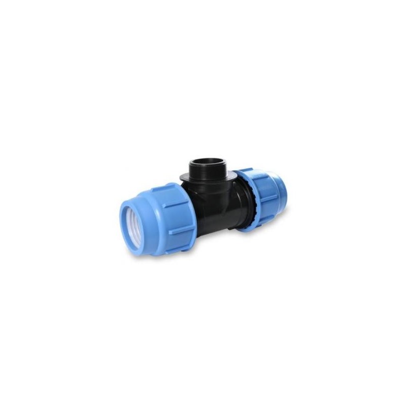 TEE A 90° MASCHIO A COMPRESSIONE D.25 MM X 1/2″ TUBI POLITILENE DIRAMAZIONE TI