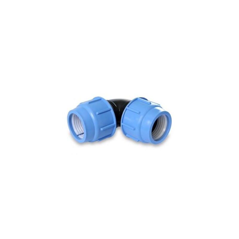 GOMITO A 90° A COMPRESSIONE D.25 MM TUBI POLITILENE CURVA IRRIGAZIONE